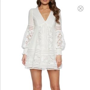 Mariah Long Sleeve Swiss Dot & Lace Babydoll Dress